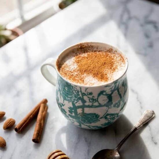 Warm Almond Milk with Honey and Cinnamon